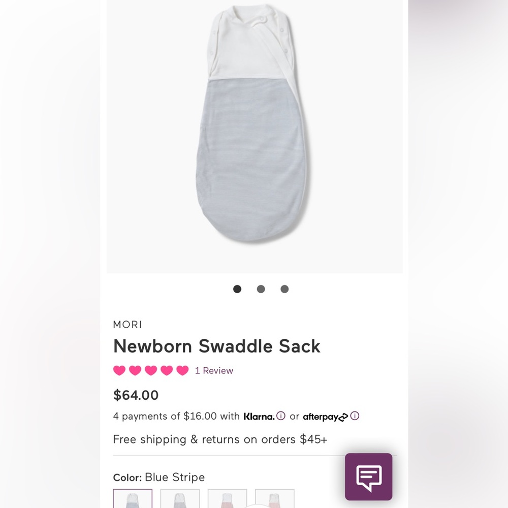MORI Newborn Swaddle Sack in good condition